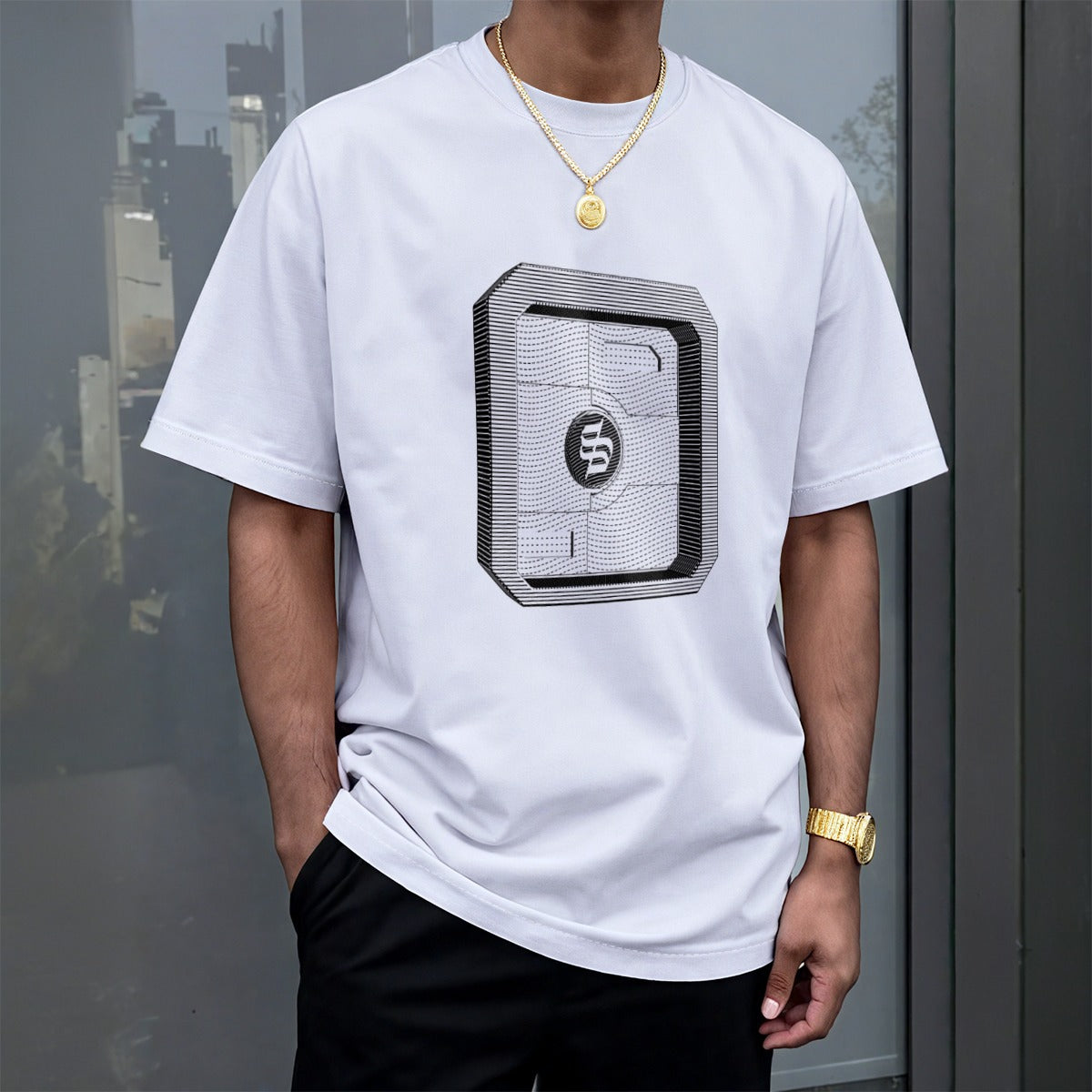 All-Over Print Unisex Drop-shoulder T-shirt|180GSM