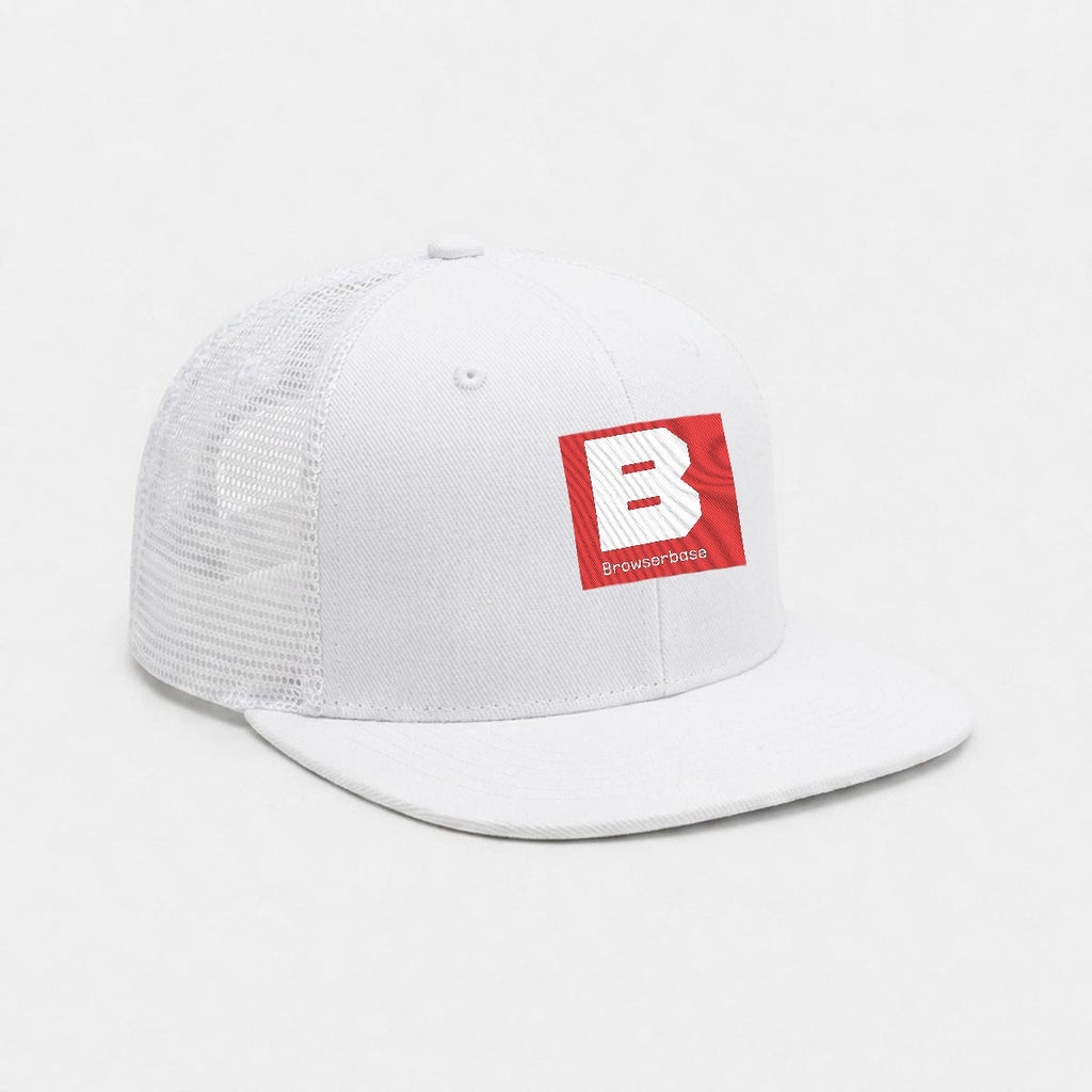 Embroidery Flat-Brim Mesh Cap